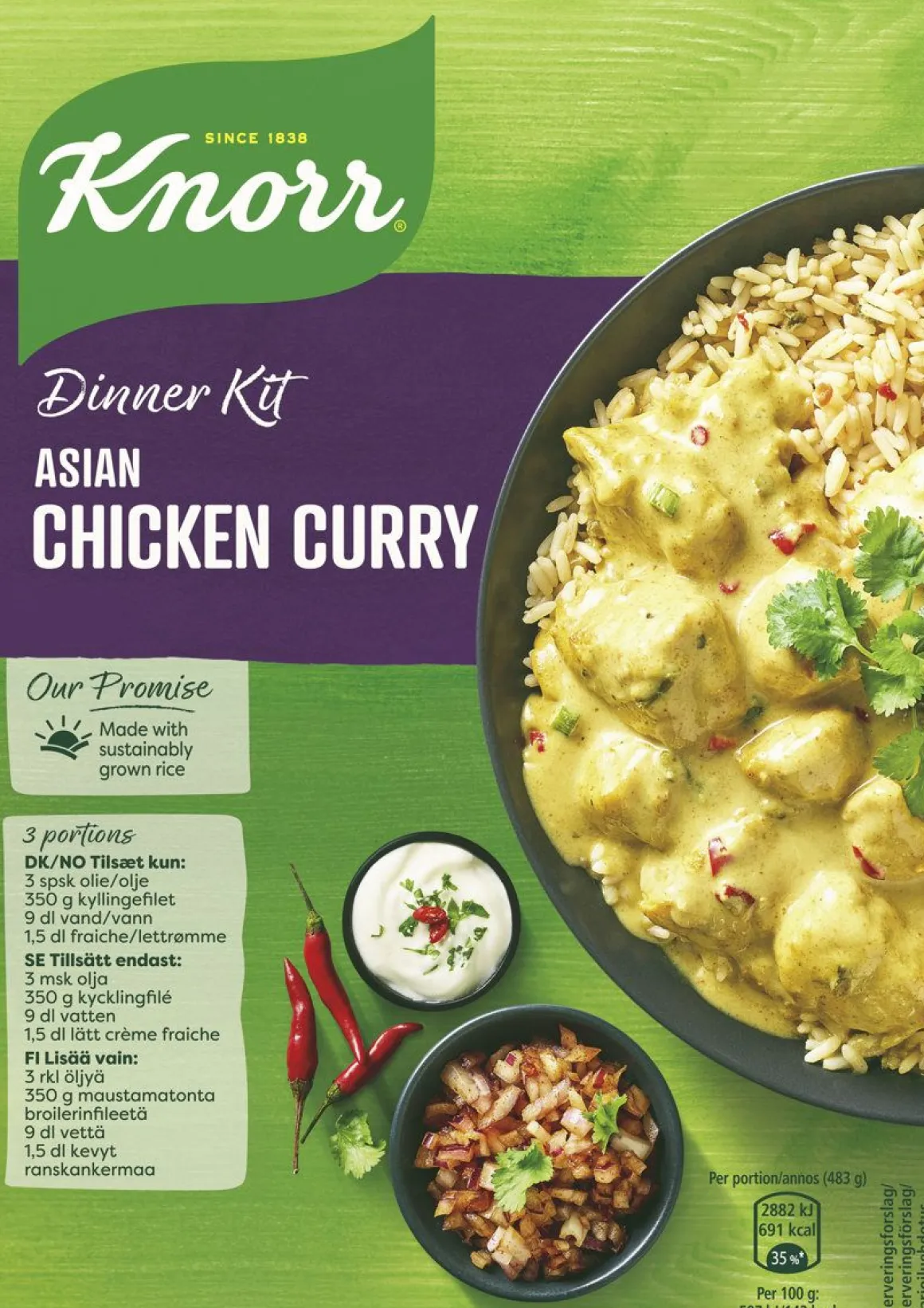 KNORR CHICKEN CURRY ATERIA-AINEKSET 321 G