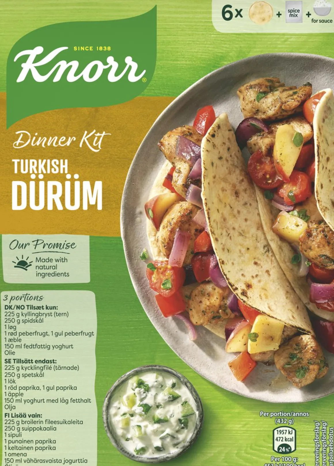 KNORR DURUM TORTILLASETTI ATERIA-AINES 198 G