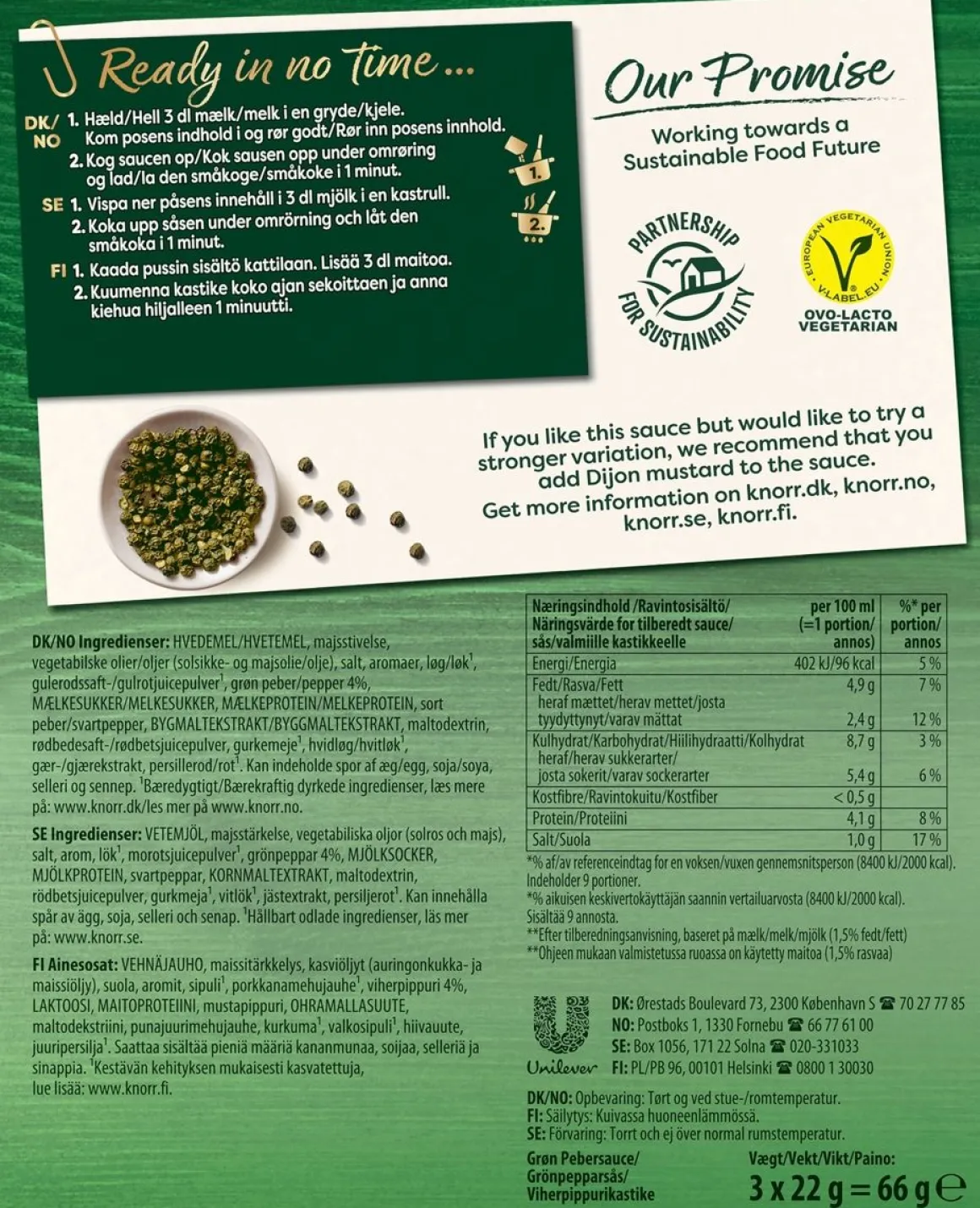KNORR KASTIKEAINES VIHERPIPPURIKASTIKE 3-PACK 66 G