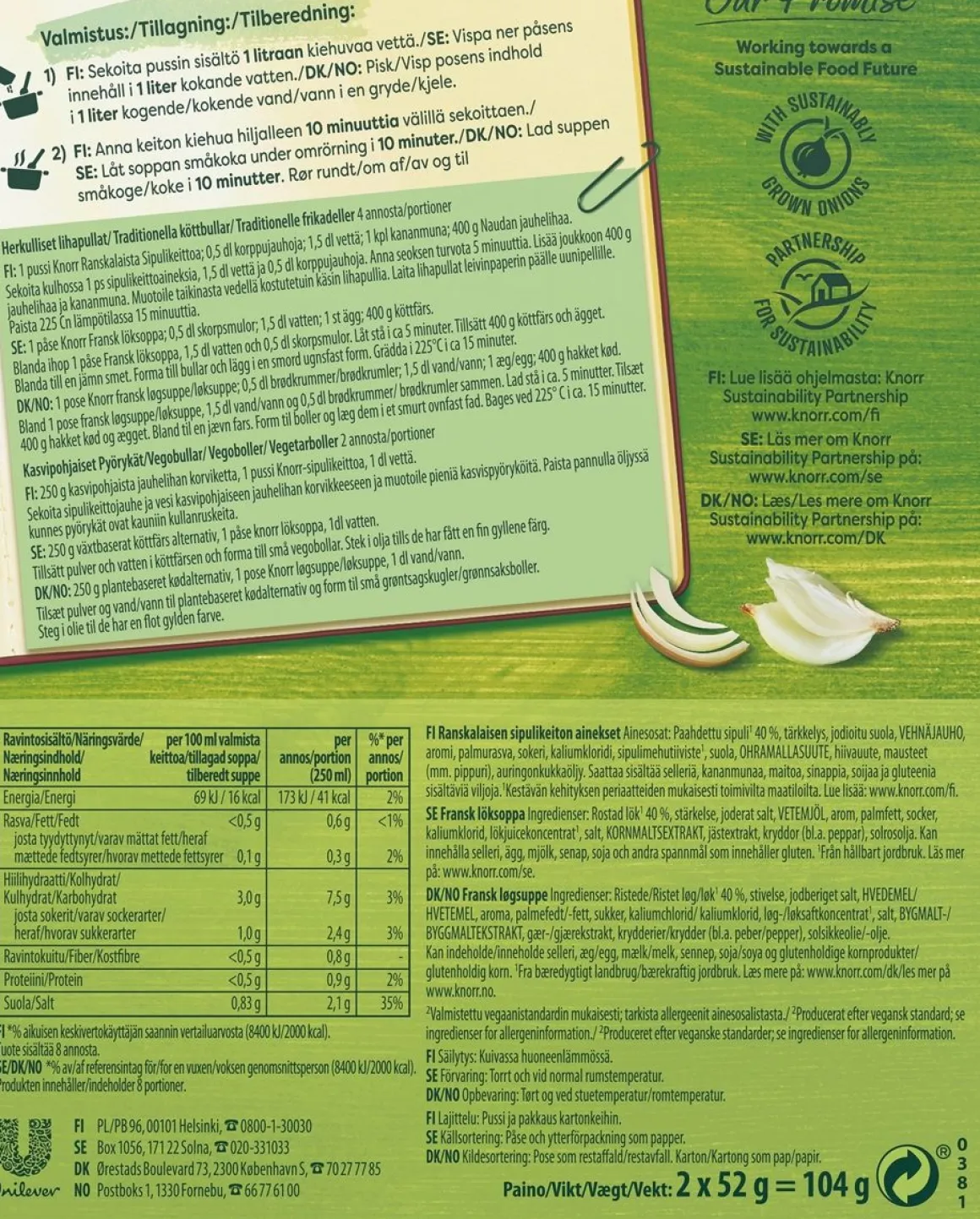 KNORR RANSKALAINEN SIPULIKEITTO 2-PACK 104 G
