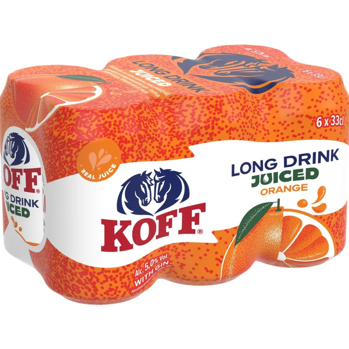 KOFF LONG DRINK 5% JUICED ORANGE 0,33 TLK 6-PACK 1,98 L