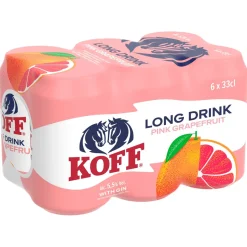 KOFF LONG DRINK 5,5% PINK GRAPERUIT 0,33 TLK 6-PACK 1,98 L