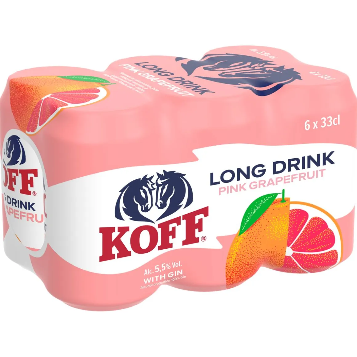 KOFF LONG DRINK 5,5% PINK GRAPERUIT 0,33 TLK 6-PACK 1,98 L