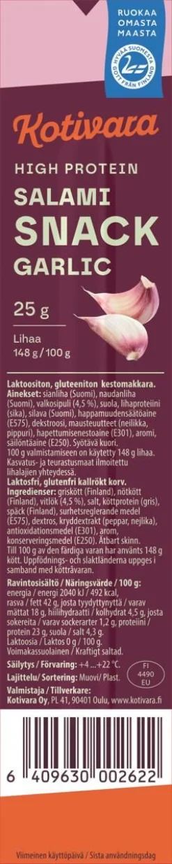 KOTIVARA SALAMI SNACK GARLIC  25 G
