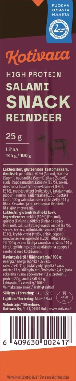 KOTIVARA SALAMI SNACK REINDEER  25 G