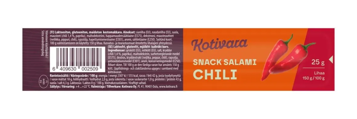 KOTIVARA SNACK SALAMI CHILI 25 G