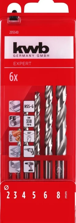 KWB SILVER STAR PORANTERÄSARJA 2-8 MM LAATIKKO 6 KPL