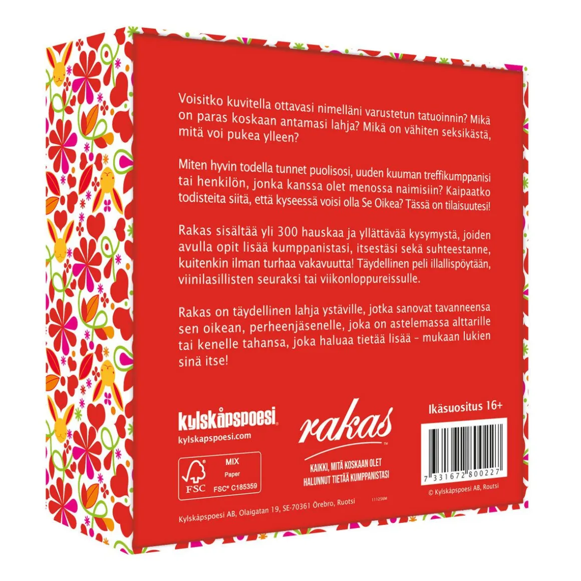 KYLSKÅPSPOESI RAKAS-KYSYMYSPELI