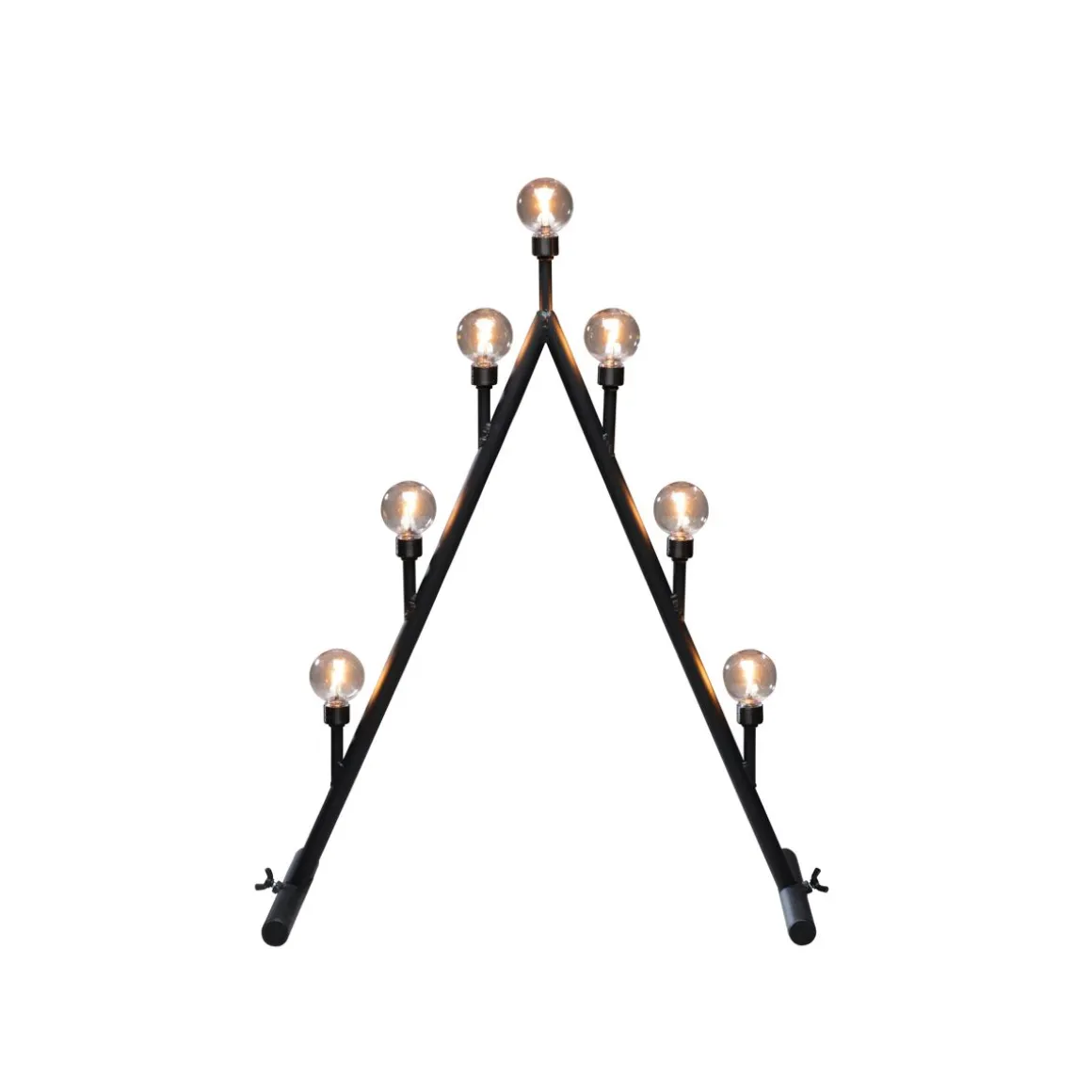KYNTTELIKKÖ MUSTA METALLINEN 7 LAMPPUA, AMBER LED, IP20. MUUNTA