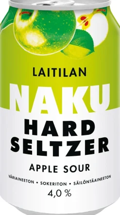 LAITILAN NAKU HARD SELTZER 4% APPEL SOUR TLK 330 ML