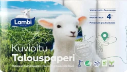 LAMBI TALOUSPYYHE KUVIOITU 4RL 4 KPL