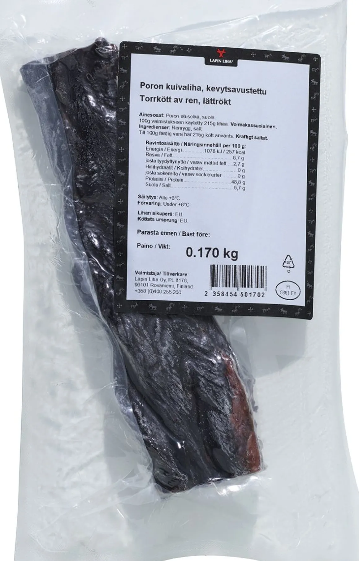 LAPIN LIHA PORON KUIVALIHA KEVYTSAVUSTETTU N. 150G