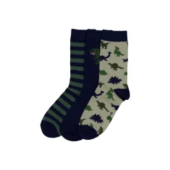 LASTEN 3-PACK SUKKA, DINOSAURUS/RAITA, KOOT 25/27-34/36