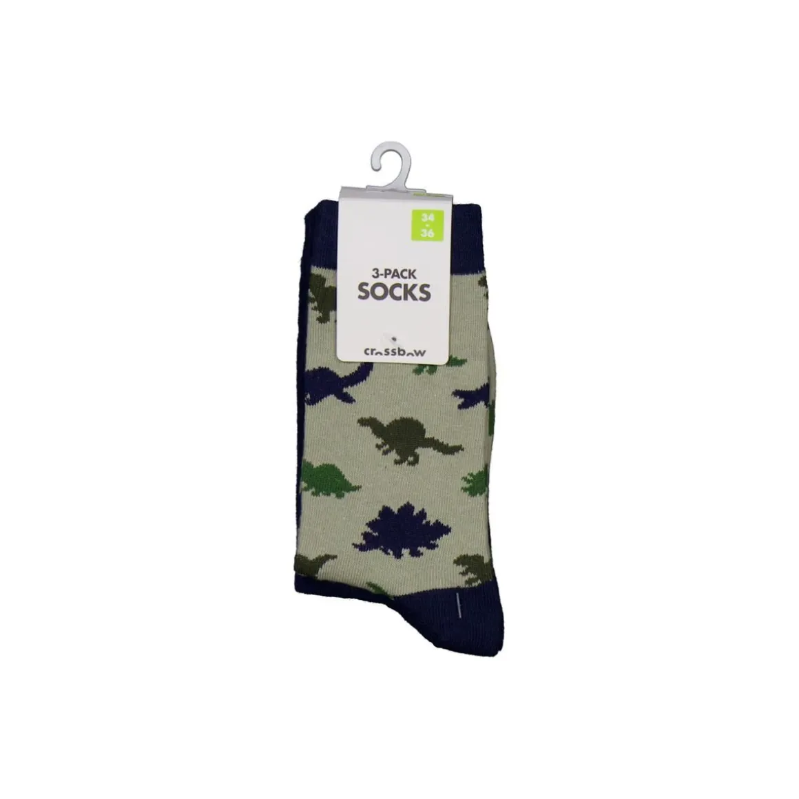 LASTEN 3-PACK SUKKA, DINOSAURUS/RAITA, KOOT 25/27-34/36