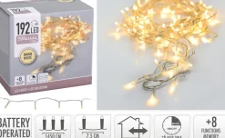 LED 192 VALOSARJA LÄMMIN VALKOINEN, TOIMII PARISTOILLA, ULKO