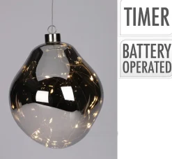 LED JOULUPALLO ORGAANISEN MUOTOINEN 15CM, LÄMMIN VALKOINEN, H