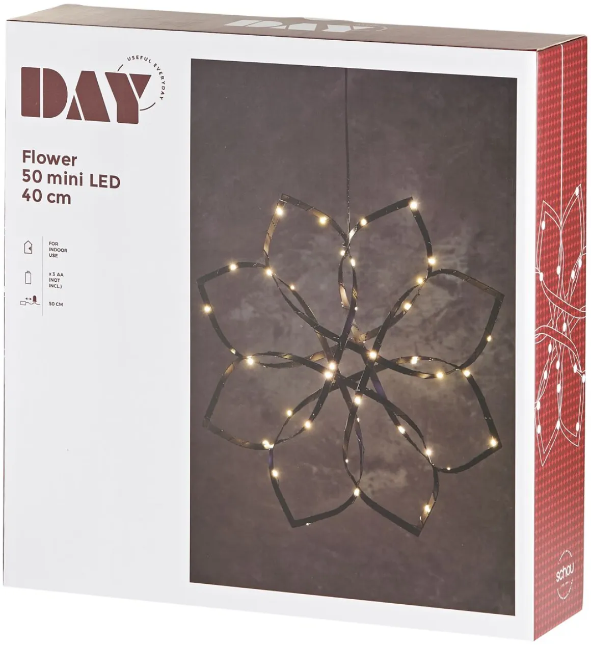 LED KUKKA 40CM PARISTOILLA MUSTA