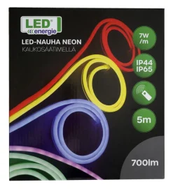 LED ENERGIE LED-NAUHA NEON 5M KAUKOSÄÄTIMELLÄ IP44/IP65 RGB+WW