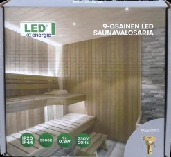 LED ENERGIE LED SAUNAVALOSARJA 9-OSAINEN, MESSINKI (TEFLON)