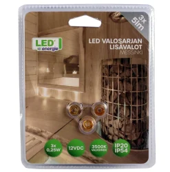 LED ENERGIE LISÄLAMPUT 3 KPL LED VALOSARJAAN 7031, MESSINKI