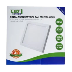 LED ENERGIE PANEELIVALAISIN LED 20W, 1400LM, PINTA, 3CCT+HIMMEN