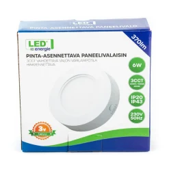 LED ENERGIE PANEELIVALAISIN LED 6W, 370LM, PINTA, 3CCT + HIMMEN