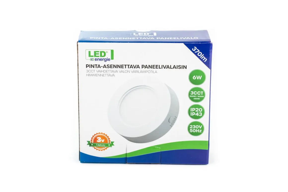 LED ENERGIE PANEELIVALAISIN LED 6W, 370LM, PINTA, 3CCT + HIMMEN