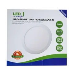LED ENERGIE PANEELIVALAISIN LED 20W, 1400LM, UPPO, 3CCT+HIMMENN