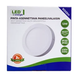 LED ENERGIE PANEELIVALAISIN LED 12W, 900LM, PINTA, 3CCT+HIMMENN
