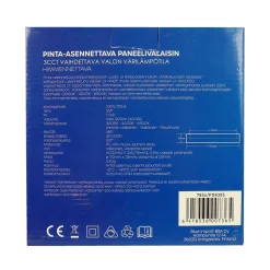 LED ENERGIE PANEELIVALAISIN LED 12W, 900LM, PINTA, 3CCT+HIMMENN