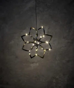 LED KUKKA 25CM PARISTOILLA MUSTA