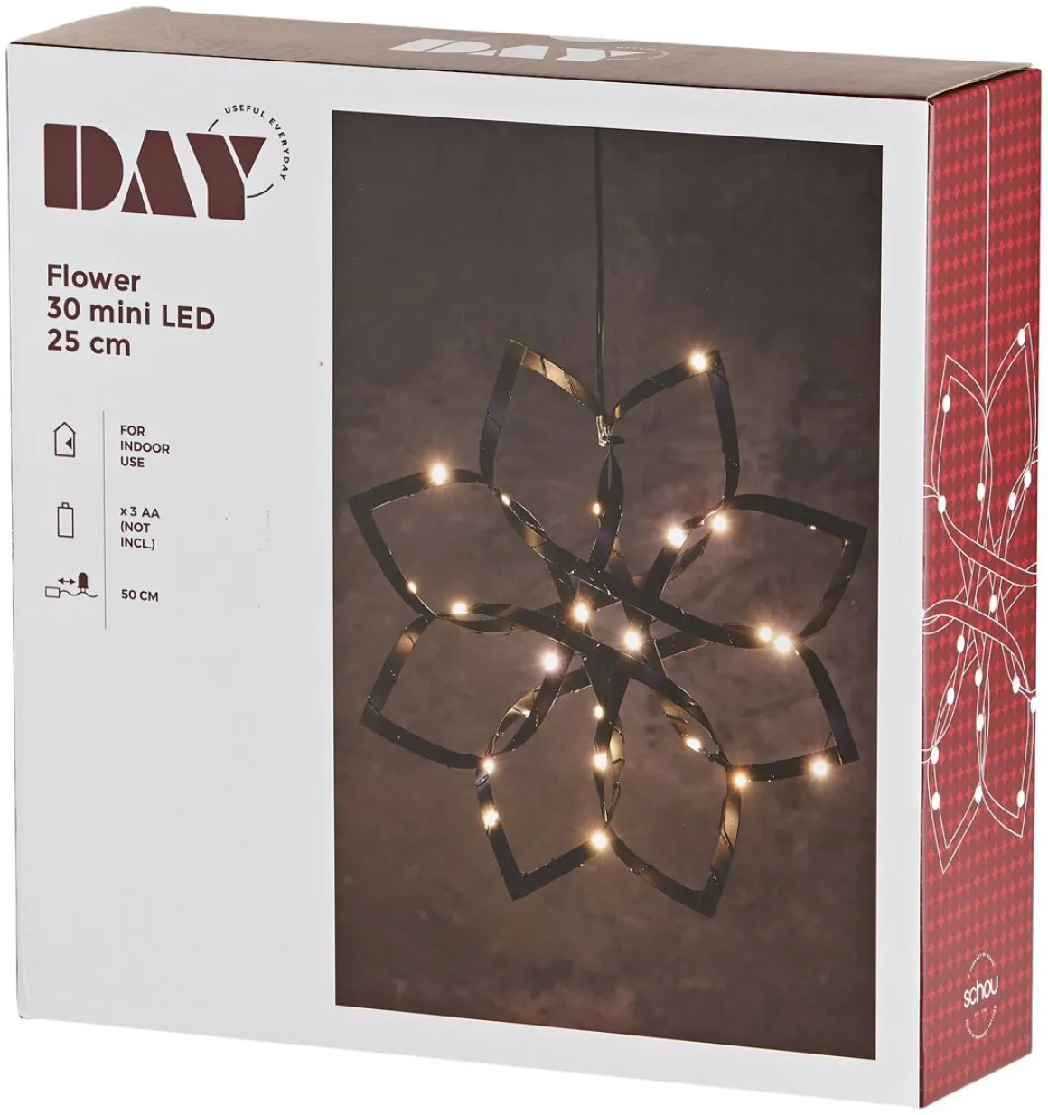 LED KUKKA 25CM PARISTOILLA MUSTA