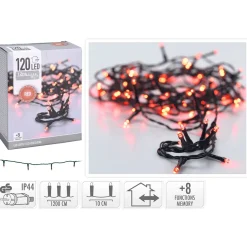 LED 120 PERUSVALOSARJA PUNAINEN, TUMMA JOHTO, ULKO- JA SISÄKÄYT