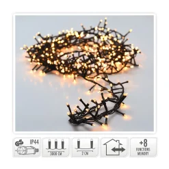 LED 1500 TIHEÄ VALOSARJA TOIMINNOILLA, LÄMMIN VALKOINEN,TUMM