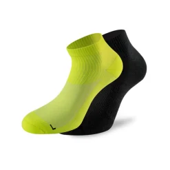 LENZ RUNNING 3.0 SUKKA 2-PACK NEONKELTAINEN /MUSTA 42-44