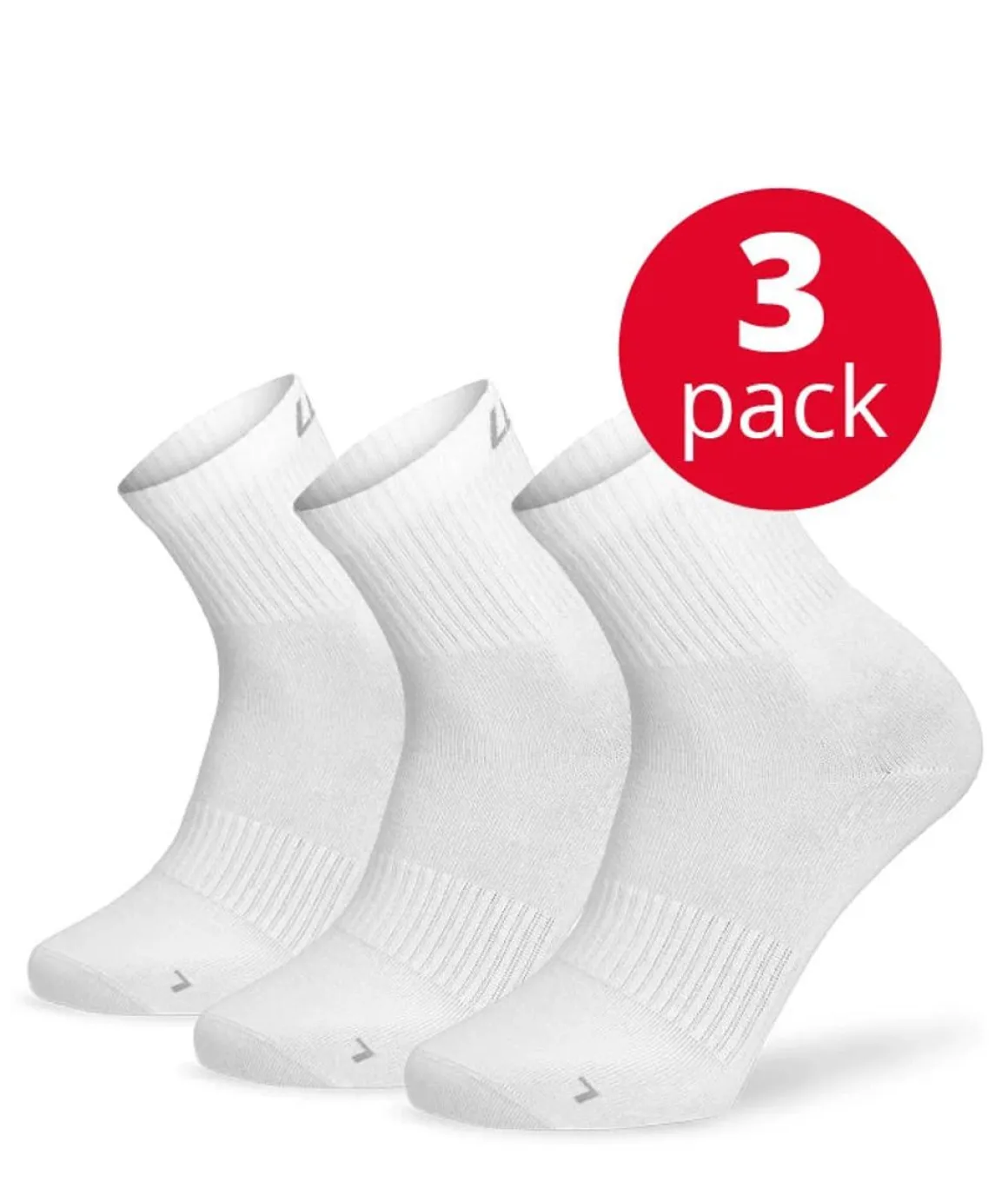 LENZ SPORTS LOW SUKKA 3-PACK VALKOINEN 39-42