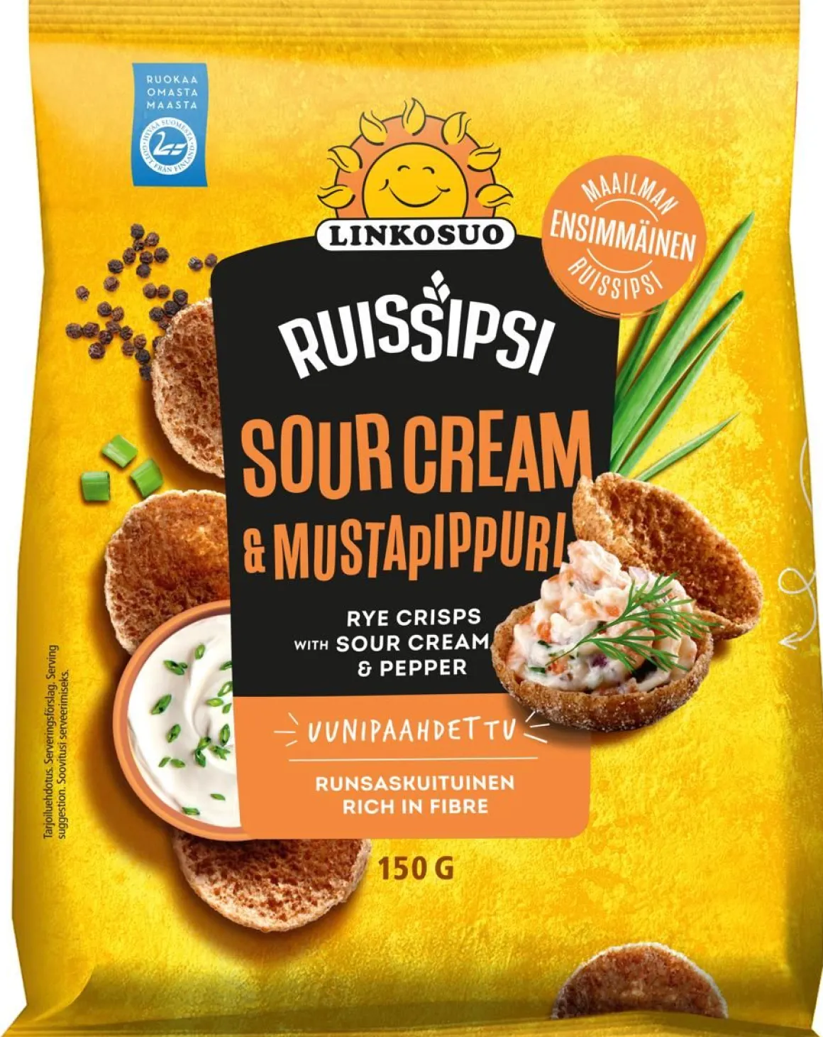 LINKOSUO RUISSIPSI SOURCREAM & MUSTAPIPPURI 150 G