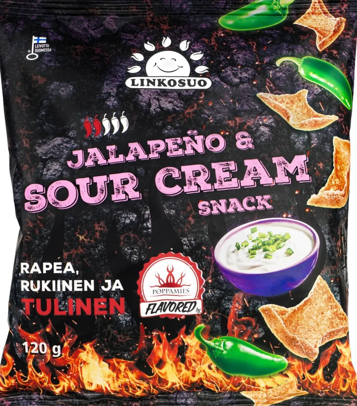 LINKOSUO X POPPAMIES JALAPENO & SOUR CREAM SNACK 120 G