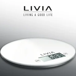 LIVIA KEITTIÖVAAKA PYÖREÄ VALKOINEN