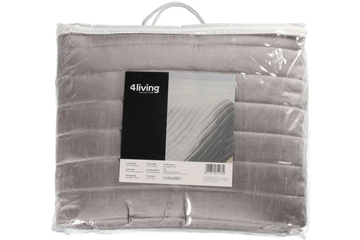 4LIVING PÄIVÄPEITE SHINE 240X260CM HARMAA