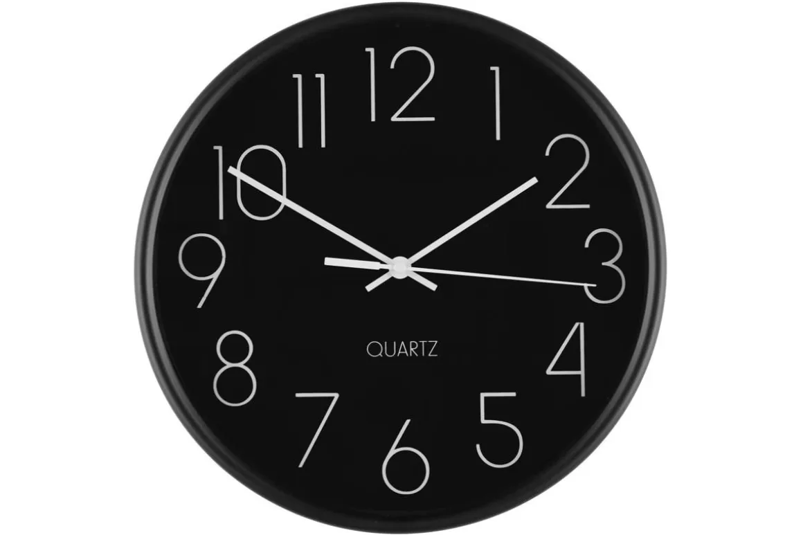 4LIVING SEINÄKELLO HOUR MUSTA 25 CM