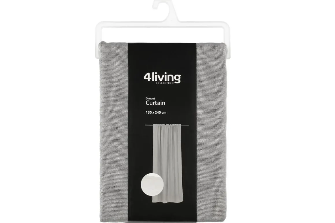 4LIVING PIMENTÄVÄ SIVUVERHO MOONA 135X240 HARMAA