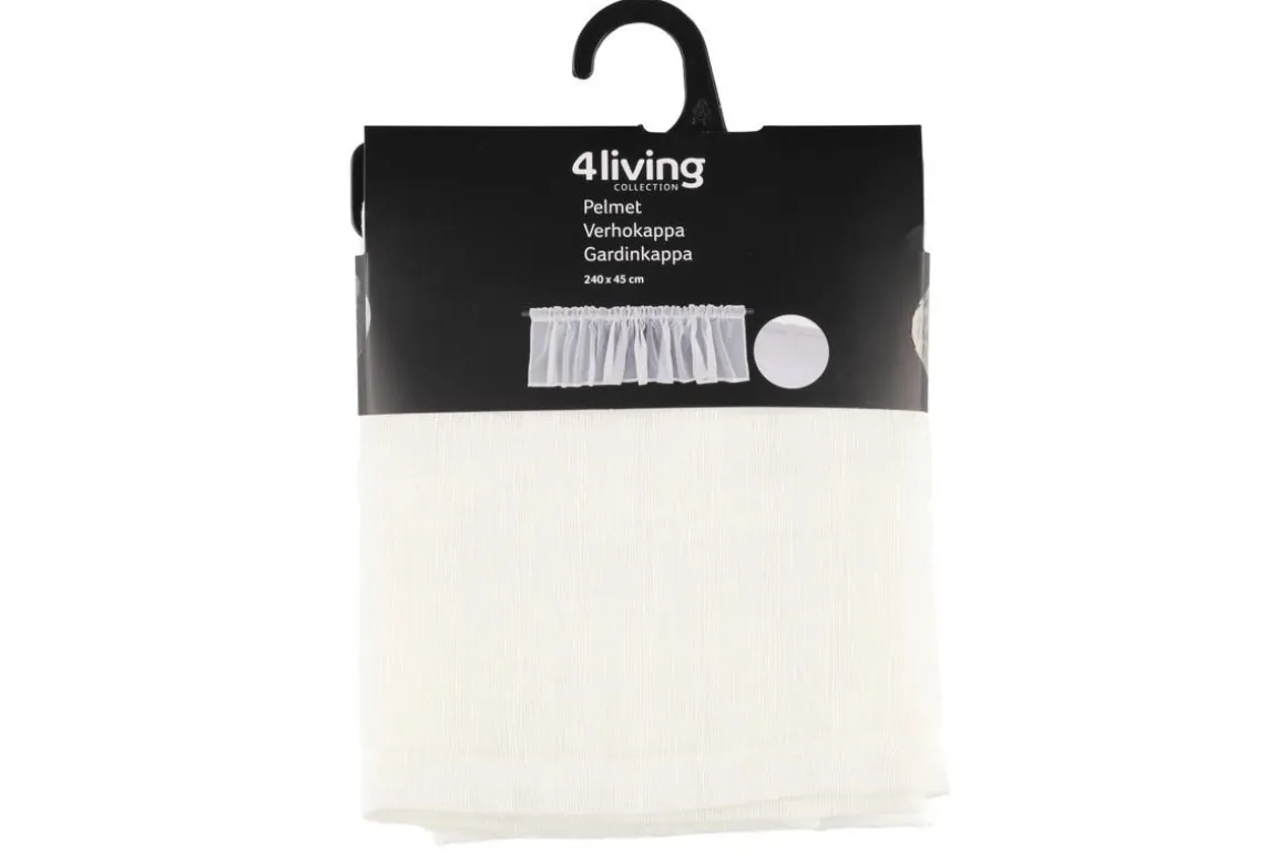 4LIVING VERHOKAPPA OLIVER 45X240CM VALKOINEN
