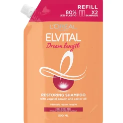 LOREAL ELVITAL DREAM LENGTH SHAMPOO REFILL TÄYTTÖPUSSI PITKILLE