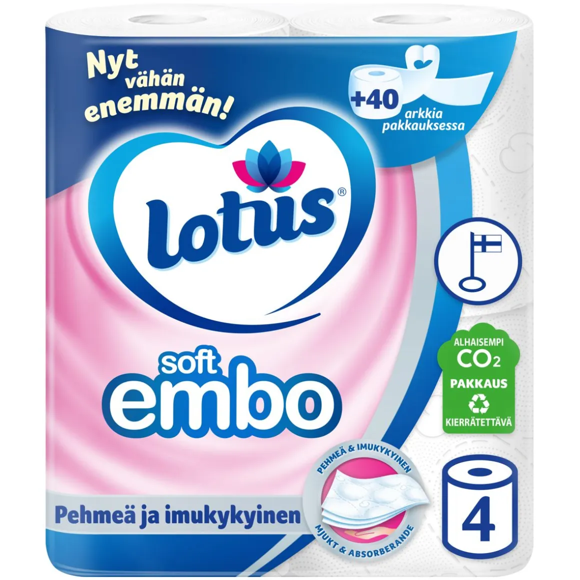 LOTUS SOFT EMBO WC-PAPERI 4RLL