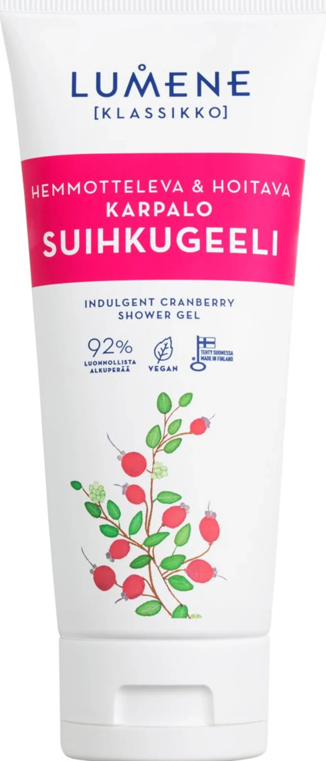 LUMENE KLASSIKKO HEMMOTTELEVA & HOITAVA KARPALO SUIHKUGEELI 200 ML