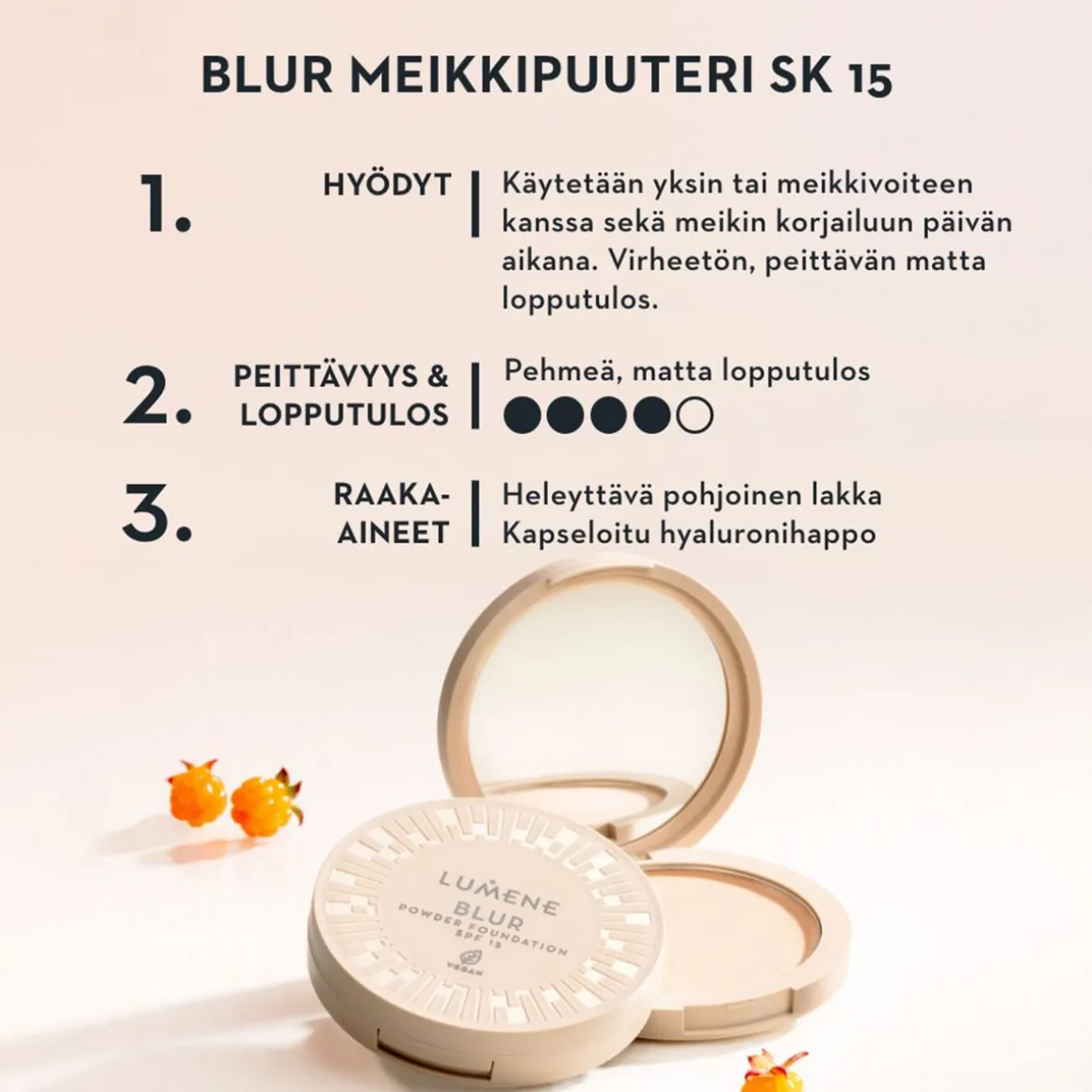 LUMENE BLUR MEIKKIPUUTERI SK15 4