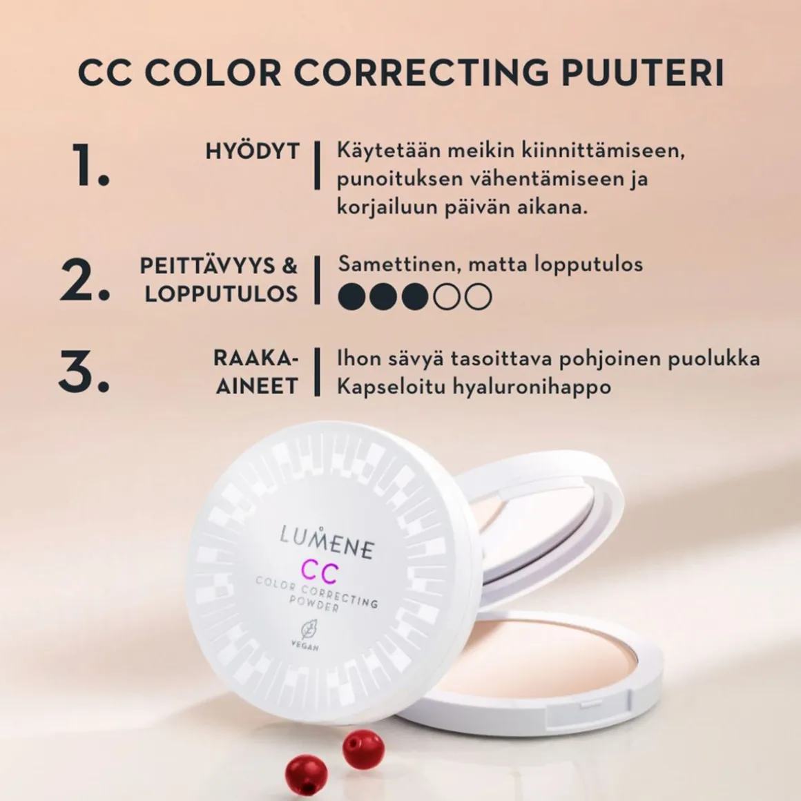LUMENE CC COLOR CORRECTING PUUTERI 1
