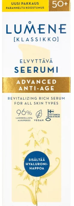 LUMENE KLASSIKKO ADVANCED ANTI-AGE ELVYTTÄVÄ SEERUMI 30 ML