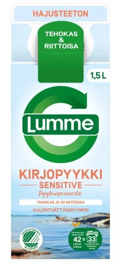 LUMME KIRJOPYYKKI SENSITIVE HAJUSTEETON TIIVISTETTY PYYKINPESUN